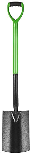 Jazooli Garden Digging Spade - Heavy Duty Carbon Steel Garden Spade | 100cm Border Spade with Ergonomic Plastic D-Handle | Ideal Hand Tool for Gardening, Mixing, Planting, Weeding