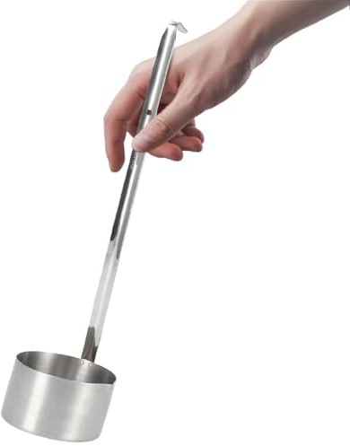 Cuchara de vino Cuchara de medida de vino de acero inoxidable Cuchara de mango largo Cuchara de verter de cerveza Cuchara de salsa a prueba de herrumbre Cuchara de servir Cuchara(500 ml)