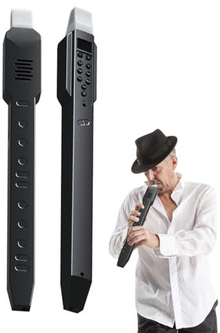 Saxophon-Instrument, Digitales Blasinstrument, Tragbares Elektronisches Musikinstrumenten-Set mit 10 Tönen, Abnehmbarer Düse, Wiederaufladbarer Batterie, USB-MIDI-Anschluss