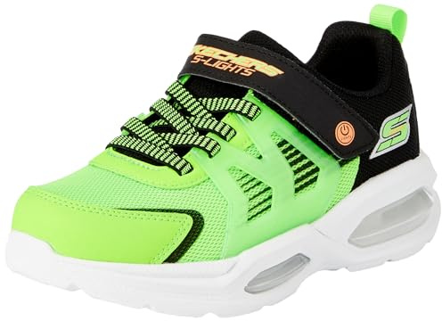 Skechers pojkar träningsskor, Lime syntetisk/textil/svart och orange tri, 3.5 UK, Lime syntetisk textil svart orange tri, 36.5 EU