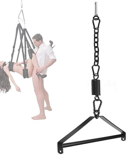 KunBang Liebe Schaukel mit Metall Halterung Liebesschaukeln Sex Schaukel für Erwachsene Erotische Schaukel Verschiedene Sexpositionen SexSpielzeug (Schwarze Klammer)