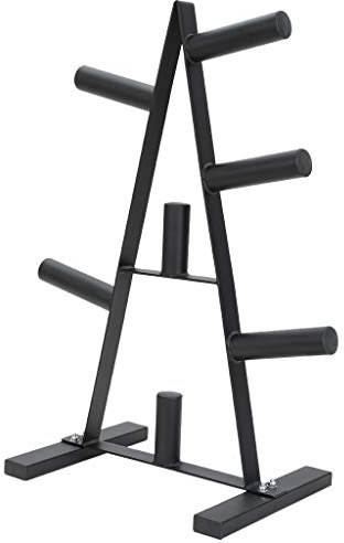 Hantelständer Hantelständer Hantelscheibenständer Hantelscheiben-Baum 5,1 cm Stoßstangen Platten 5,1 cm Gewichtsständer für Home Office Home Gym Zubehör (Schwarz, Einheitsgröße) Happy Gift