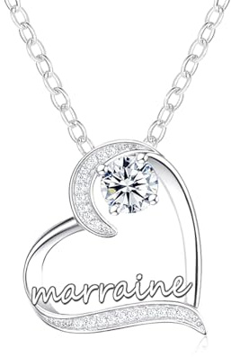 GUOYU Collier Marraine Femme - Cadeau de Fête des Mères, d'Anniversaire et de Noël pour Marraine, Cadeau de Baptême