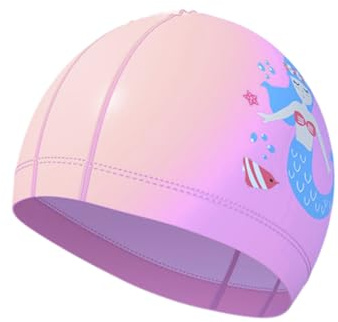 Bonnets de Bain Enfants Bonnet de Natation Bonnet de Bain de Conception de Cygne Licorne de Dessin Animé Bonnet de Piscine Rose pour Filles Bonnets de Piscine Amusants