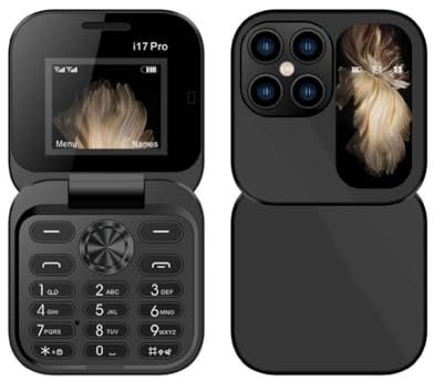 2024 New I17pro Mini Flip Phone Keypad Non-smartphone Elderly Phone 2G Network Speed Foldable Dial Multilingual Phone Radio FM button feature Speed phone,new phone,mini Blacklist elderly phone
