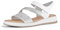 Gabor Damen Riemchensandalen, Frauen Sandalen,Sommerschuhe,Freizeitschuhe,offene Schuhe,Strandschuhe,Sandaletten,Silber/Weiss,36 EU / 3.5 UK