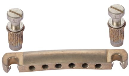 KAISH Tune-O-Matic Bridge Saitenhalter Stop Bar mit Clip-Lock für LP/Les Paul/SG/ES Gitarren Relic Nickel