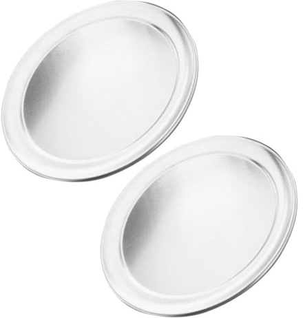 Angoily Teglia per Pizza Rotonda in Alluminio 6 Pollici Bordo Largo Anti Fuoriuscite Set 2 Pezzi per Forno Cucina e Ristorante Multifunzione per Pane Biscotti e Grigliate