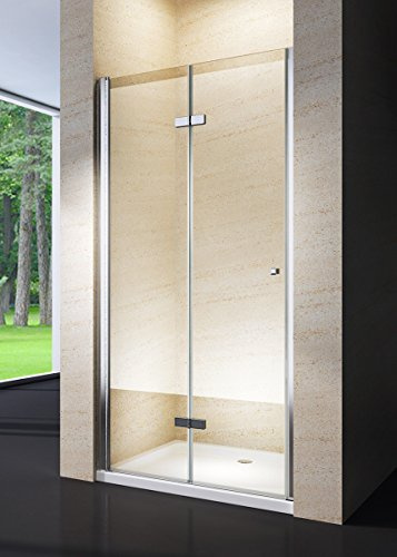 Yellowshop - Box Doccia Cm 70, 80, 90, 100, Porta Nicchia Soffietto Libro Pieghievole In Alluminio Cristallo Trasparente E Opaco 6mm Altezza Cm 190 (100 CM (Da 98 a 102 CM), TRASPARENTE)