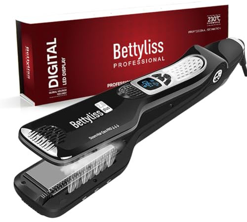 Steam Hair Straightener for Pro Salon Edition Iron (Black)