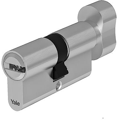 Yale Cilindro Europeo de máxima Seguridad con pomo para Cerradura YC204KD304005N1 niquelado, 30/40 mm, 5 Llaves con Pista Snake, 14 Pines