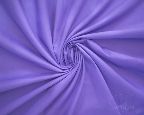 Plain Purple Polycotton Fabric for Dressmaking, Art & Craft, Sewing, Quilting | 45'' - 115 cm Wide| Precut Length 5m