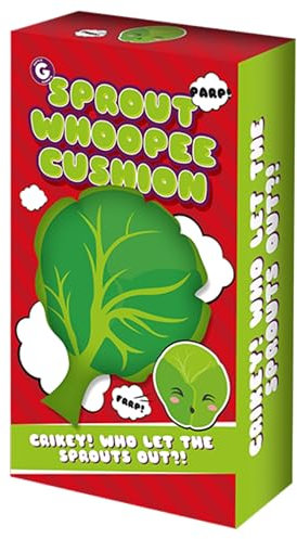 eBoutik - Neuartiges Furzkissen mit weihnachtlichem Sprossen-Motiv, praktischer Witz – lustiges, selbstaufblasendes Furzkissen, Streich, Weihnachtsstrumpffüller für Kinder oder Wichteln