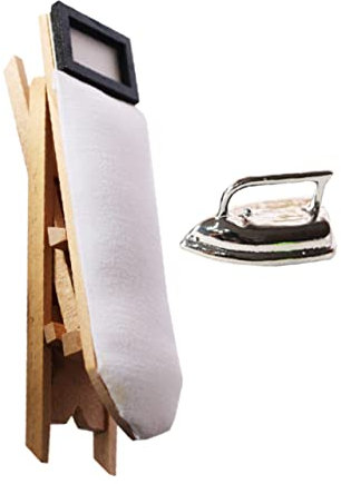 Abaodam 1 Jeu Modèle Créatif Couture Jouet Enfant Mini-Fer Mini Fer à Repasser Décoration Jouets pour Enfants Décor pour Enfants Parure De Micro-scène Micro Scène Fil Table à Repasser Bois