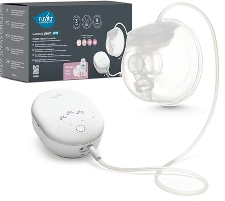 Nuvita Materno Smart Wear 1287W - Freihändig tragbare elektrische Milchpumpe - 3-Phasen-Technologie, individuell anpassbar, tragbar, Umbausatz für Doppelmilchpumpe erhältlich