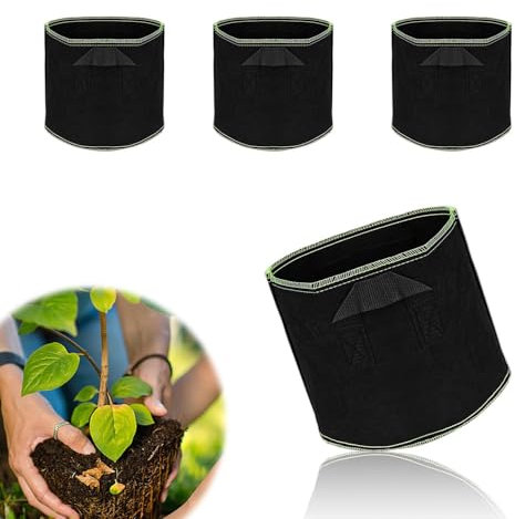 HERKINDNESS Sac de Plantation, 4 Pièces 11 litres Sac Plantation, Sac Plantation Pomme de Terre, Diamètre 25 x Hauteur 22 cm, Convient pour Aux Plantes Fruits Légumes Fleurs