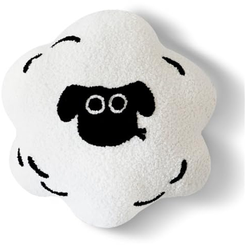 champracer Kissen Schaf 42x42cm Weiß Flauschiges Schaf Kuschelkissen für Kinder und Erwachsene Süßes Dekokissen mit Füllung (Schaf)
