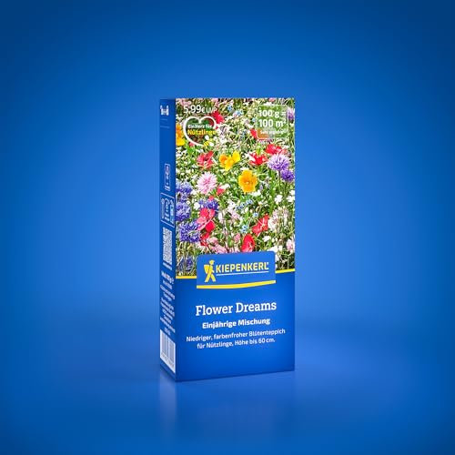 Kiepenkerl Blumensamen-Mischung Flower Dreams 1078090 - niedriger, farbenfroher Blütenteppich für Nützlinge - circa 60cm hoch - Wildblumensamen, Blumenwiese