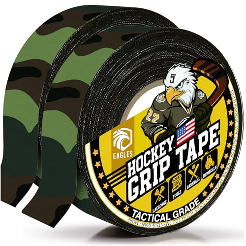EAGLES Camo Tape Hockey Tape Multipurpose Cloth Tape Roll for Lacrosse Baseball & Softball Bats, Rackets, Pullup Bars, Handle Gardening Tools, Over Grip - Non-Reflective Camouflage Wrap