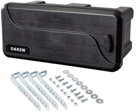 Daken Blackit 1 Drawbar Box 550 x 250 x 295 mm Tool Box Trailer Transport Box Plastic Black (with Universal Holder)