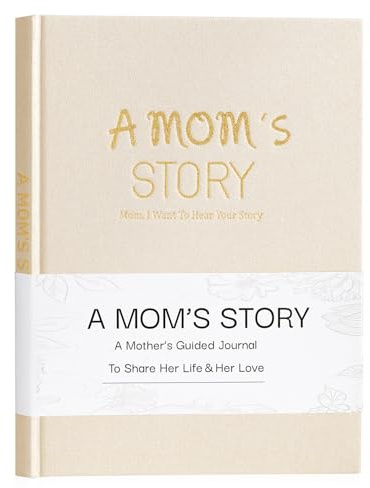Miaikoe Mammas livshistoria dagbok familj minnessak bok linne inbunden för mamma att dela sina minnen, med 250+ snabba frågor bokgåva för födelsedag mors dag jul (beige)