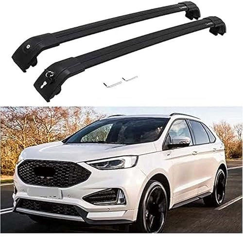 EVIMO 2 Stück Auto Dachträger, für Ford Edge 2015-2020 Dachgepäckträger-Alu Relingträger Fahrradträger Hochstabile Dachreling Rack Gepäck Querträger