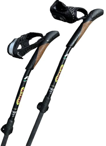 WALX Carbon Pro Impulse Nordic Walking Poles - Lightweight Adjustable Poles for Nordic Walkers, Carbon Lower Shaft, 15° Ergonomic Grip for Comfort & Performance