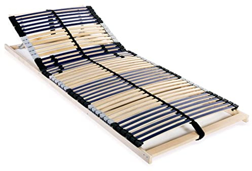 Yunovire ribbotten 70 x 200 cm, 42 ribbor, 7 zoner, bokträram, björkpinnar, justerbar, SBS-hållare, för vilsam sömn