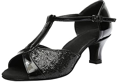Pumps Women's Black with Straps Women's Shoes Elegant and Comfortable Small Heel Dance Shoes Peep Toe Closed Back Evening Shoes with Buckle Fish Mouth Women's Sandals Lightweight Latin Clip Pumps