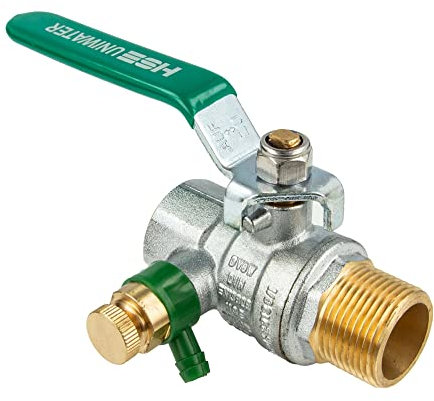 Kugelhahn mit Entleerung 1489, UNIWATER CHROM - DVGW bis +150°C - IG x AG 1 Zoll