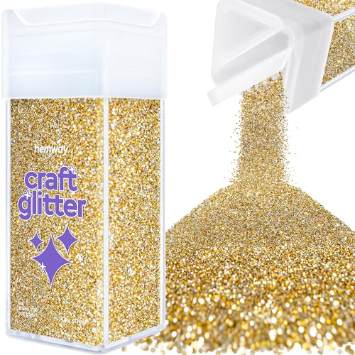 Hemway Craft Glitter Shaker Gold Silver 130g Ultrafine | for Resin & Epoxy Crafts, Christmas Art Supplies, Nail, Body, Face, Eye, Festival, Crafting, Slime, Sparkle