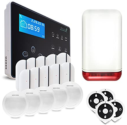 Atlantic'S NEOS Kit Extra - Pack de Alarma inalámbrica NEOS - Transmisión de alertas en línea Fija o móvil, tolerancia a Animales domésticos - Sirena integrada 105 dB