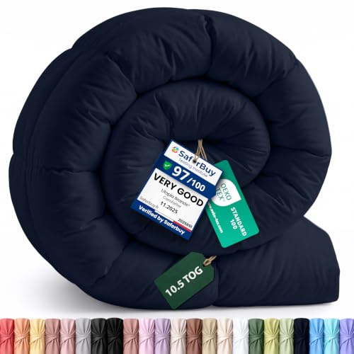 Utopia Bedding Coverless Single Duvet 10.5 Tog, Pack of 6, Navy | Soft & Cozy Comforter with Ultra-Soft Touch Microfiber filling & Corner Tabs, Easy Machine Washable