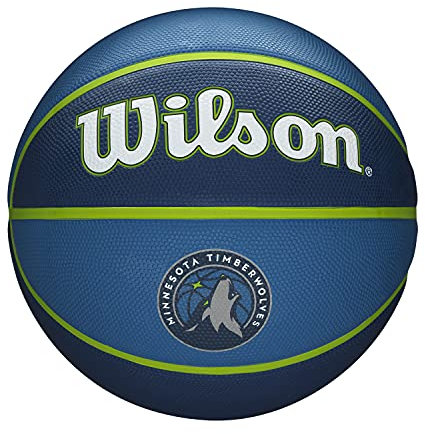 Wilson Basketball NBA TEAM TRIBUTE, MINNESOTA TIMBERWOLVES, Outdoor, Gummi, Größe: 7