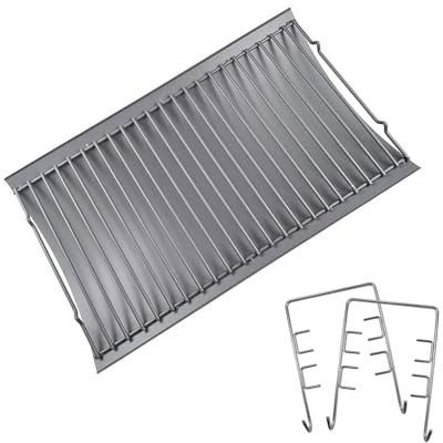 MixRBBQ 50,8 cm Aschenbecher mit 2 Feuerrost-Aufhänger für Chargriller 5050, 5072, 5650, 2123 Holzkohlegrills, Char-Griller Modell 200157 (50,8 x 31,5 cm), Ersatzteil 50,2 cm 8 cm Tropfen. Pfanne
