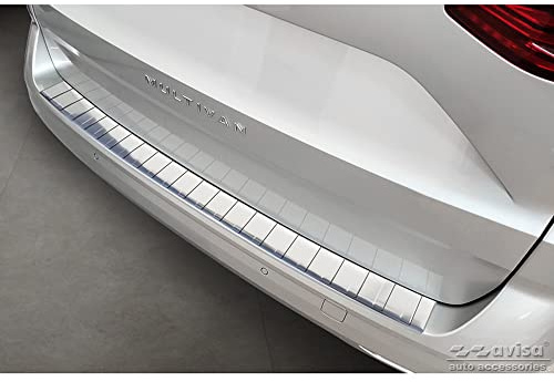 Avisa Edelstahl Heckstoßstangenschutz kompatibel mit Volkswagen Multivan T7 2021- - 'Ribs', Silber