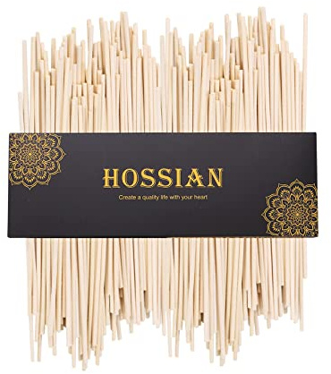 HOSSIAN 10inch Reed Diffuser Sticks- 100PCS Natural Rattan Wood Sticks Essential Oil Aroma Diffuser Sticks Refill Replacement for Aroma Fragrance