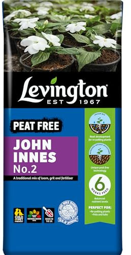 Levington PEAT FREE John Innes No.2, 25 Litres - Perfect for Repotting Young Plants, Vegetables, Pots & Tubs