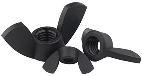 FEEIMOL 20 Pezzi M5 Dadi Dado ad Alette Farfalla Ala in Plastica/Nylon Nero