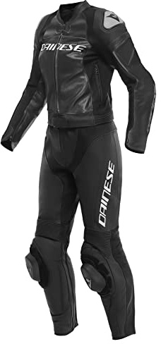 Dainese Combinaison de moto Mirage Lady 2 pièces en cuir pour femme Noir/noir/blanc 106