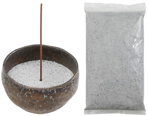 Asayu Japan Incense Burner Kit with Grey Incense Ash (50g) and Burner Bowl Set - 100% Made in Japan