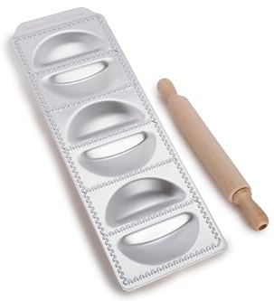 Imperia Raviolamp Ligne Classique. Moule à raviolis Fabriquè en Italie. Accessoire pour machine à pâtes. Accessoire de cuisine pour pâtes fraîches. Avec rouleau à pâtisserie (6 sorrisi)