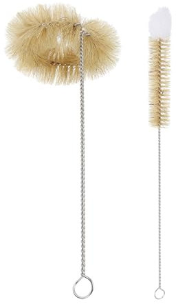 PATIKIL Set Spazzole Pulire Cannucce Da 2Pcs Spazzole In Acciaio Inossidabile Con Setole Naturali Di Maiale E Punta In Lana Per Pulire Tubi, Ideali Per Vetreria Da Laboratorio.