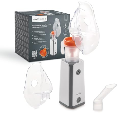Nuvita 5030 Aerosol a Pistone Portatile con Batteria Ricaricabile – Efficiente, Silenzioso e Conveniente per Casa e Viaggi