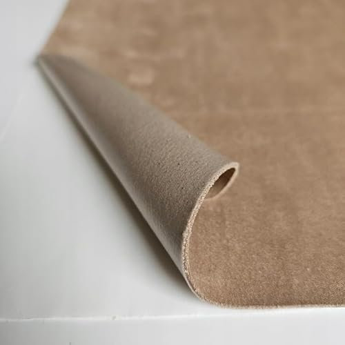 Pellicola autoadesiva in pelle scamosciata/velluto Alcantara - Pellicola nera per auto e mobili - Ideale per cabine, armadi, tappezzeria e ristrutturazione - Panno adesivo resistente (Beige, 35 x 138