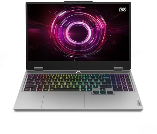 Lenovo LOQ Gaming AI Laptop | 15.6 Full HD 144Hz LCD Display |NVIDIA GeForce RTX 5060 | AMD Ryzen 7 250 | 16GB RAM | 1TB SSD | Win11 | QWERTZ | Luna Grau | Weiss beleuchtet | 3 Monate GamePass