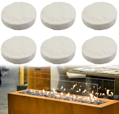 Lana de Cerámica para Bioetanol,Lana CeráMica para Chimeneas de Etanol,Lana Cerámica Etanol Cerámica,Chimenea De Fibra De Cerámica,Esponja cerámica para Chimenea de Lana,6 pcs