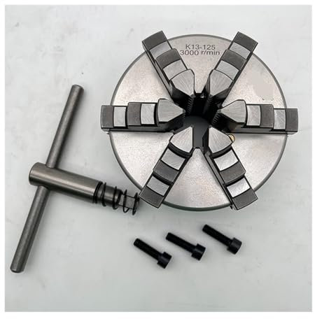 Drehfutter, Drehfutter 6 Backen 125 mm Selbstzentrierendes Spiralfutter der Marke SANOU K13-125 Manuelles Spannfutter for Drehmaschine Für allgemeine Drehmaschinen und Industriemaschine