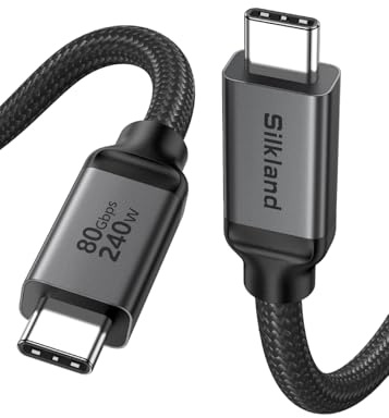 Silkland 80Gbps USB4 V2.0 per Cavo Thunderbolt 5 2M, Larghezza di Banda Video fino a 120Gbps, 16K/Dual 8K, Ricarica Rapida 240W, USB Type-C Compatibile con Thunderbolt 4/3, Laptop, SSD, Dock, Monitor