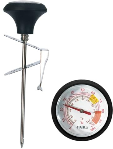 GOOHOCHY Pinzas Para Termómetro Termómetro De Acero Inoxidable De Doméstico Para Carne Pizza Con Clip De Silicona Para Uso Cocina